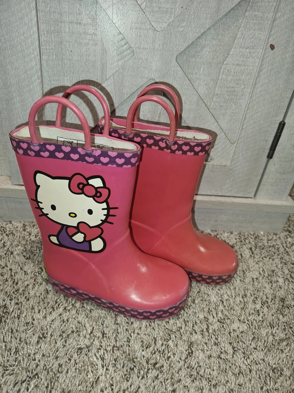 Western Chief Hello Kitty Rain Boots Hearts Toddler Size 7/8